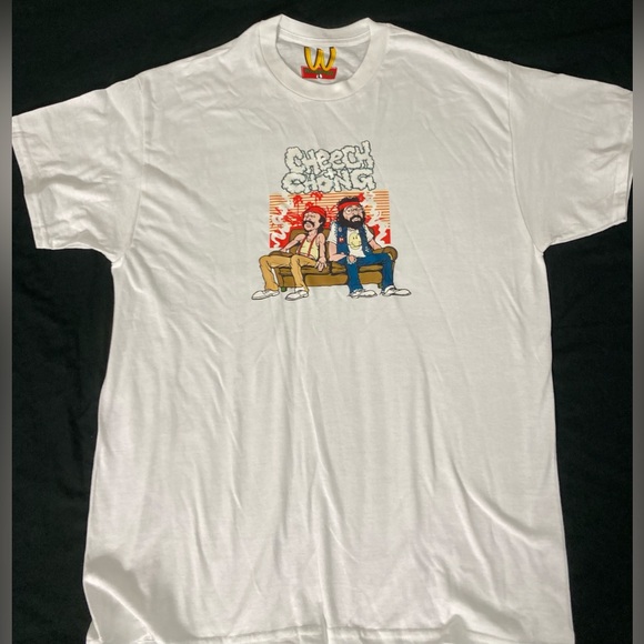 All Smoked Out | Cheech & Chong Couch Smoke and Chill Men’s White Tee NWT - Picture 2 of 4